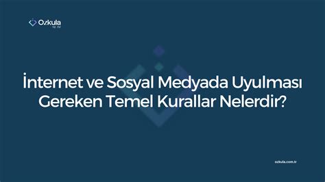Sosyal Medyada Etik Kurallar